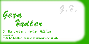geza hadler business card